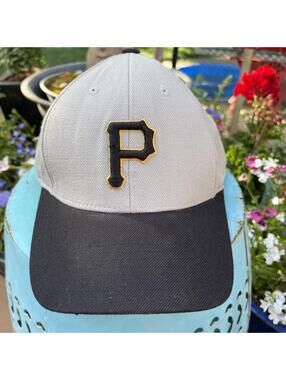 Vintage Pittsburgh Pirate American Needle Grey Black Embroidered Size 7 3/8 Fit